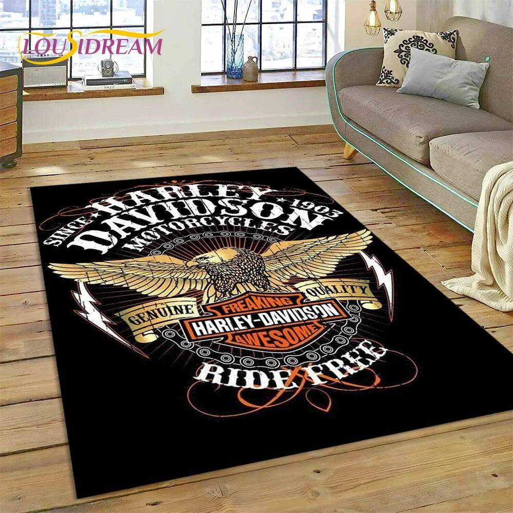 27 Style Harley-y Motorcycle Logo Rug Carpet for Living Room Bedroom Home Decor,floor Mat Non-slip for Sofa Doormat Gift kids