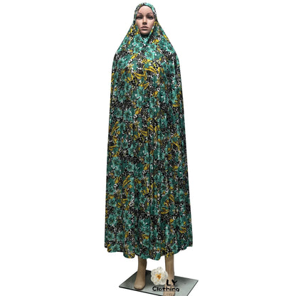 New Sleeveless Pullover Dress Women Prayer Garment Dubai Abaya Arab Jibab Flowers Print Loose Femme Khimar Kaftan Clothes 6XL