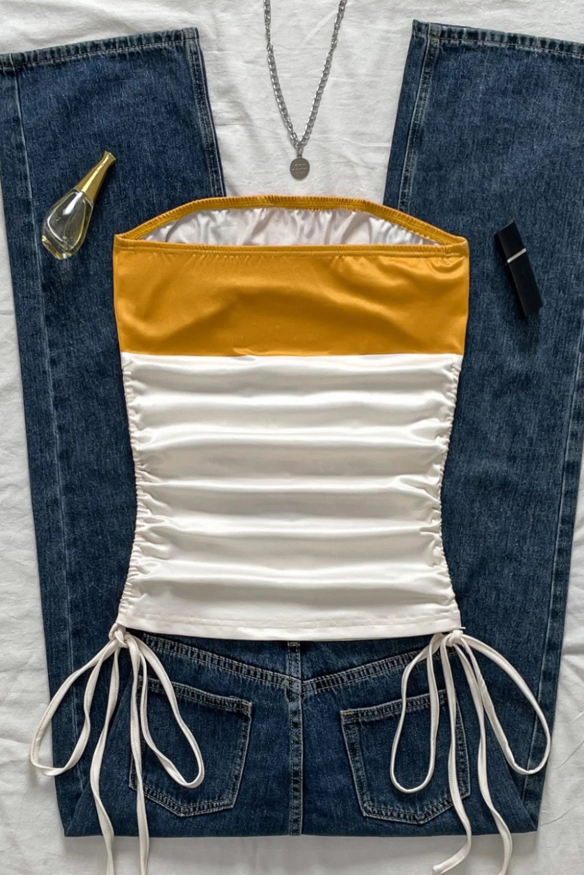 Women's casual retro drawstring front cut vest, suitable for Y2K and guitar prints in spring and summer