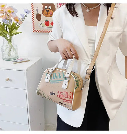 Women Bag Y2K Luxury Designer Handbag Shopping Crossbody Graffiti Purses PU Leather Shoulder Bags for Women