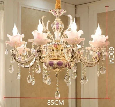 Zinc Alloy Crystal Chandelier Modern Living Room Decoration  Lighting European Restaurant Bedroom Candle  Lamps