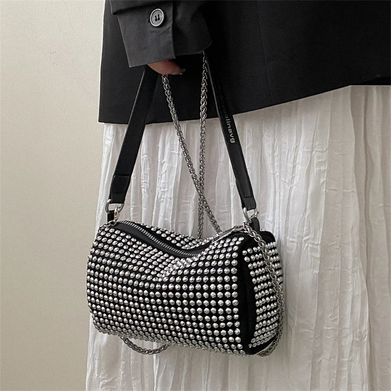Luxury Bright Rhinestone Shoulder Bag Ins Style Crossbody Bag Fashionable Versatile Handbag Armpit Bags For Women Girls Gift