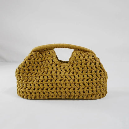 Elegant Luxury Woven Clutch Bag Large Capacity Simple Texture Women Handbag Straw Beach Bag Wallet Travel