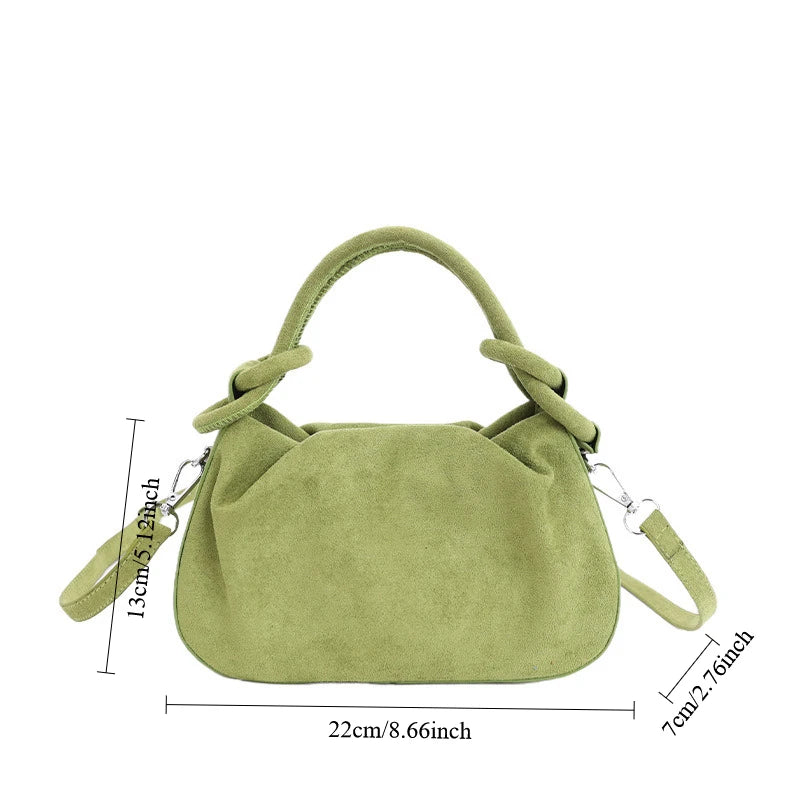 Small Suede Fashion Leather Shoulder Bags for Women 2025 Luxury Designer Brand Trend Crossbody Bag Females Short Handle Handbags