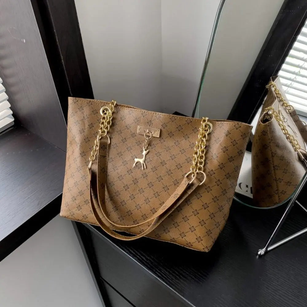 Women Luxury Design Tote Bag Large Capacity Handbag Printing Shoulder Bag Trendy New Shopping Bag Purse