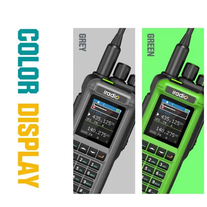 IRadio UV-99 Analog Walkie Talkie 15W High Power UV Dual Band with Dual Display Aviation Frequency One-Key Weather Channel
