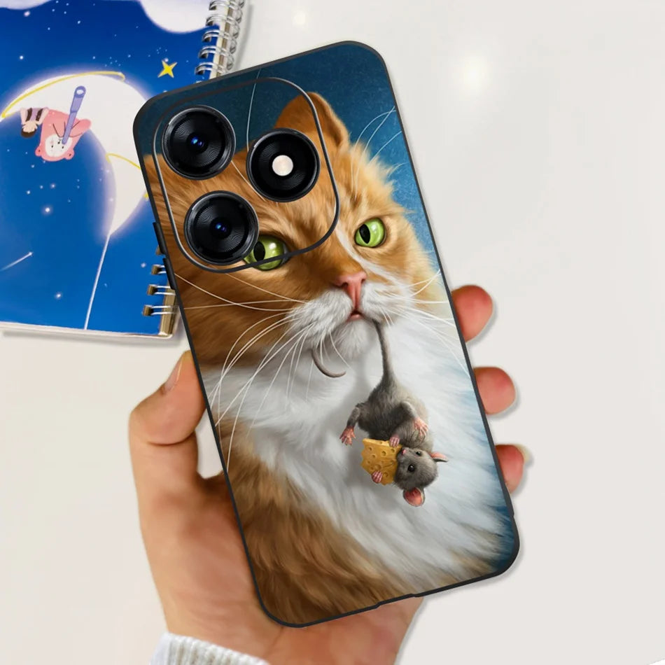 Phone Case For Tecno Spark 10 10C 2023 Fashion Flower Cat Butterfly Soft Silicone TPU Cases For Tecno Spark10 Spark10c KI5q KI5k