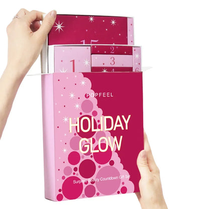 Christmas Countdown Makeup Set Lipstick Eye Shadow Cosmetics 24-Piece Holiday Beauty Advent Calendar Gift Box for Women Girls