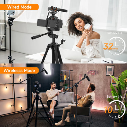 COMICA VM40 Super Cardioid 2.4G Wireless Shotgun Microphone 48kHz 32-bit 32GB Built-in Storage Mic for Camera Smartphone PC