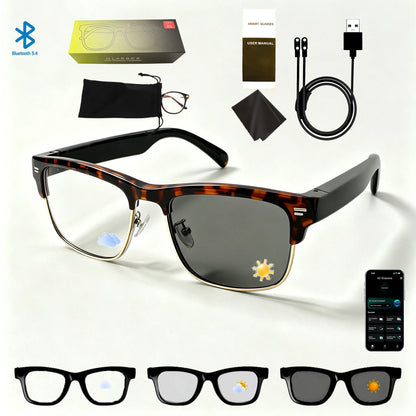Smart Glasses Ultra-Light Playback Open-Ear Speakers Sunglasses Polarized Lens Smartglasses Bluetooth Glasses for Sports Travel