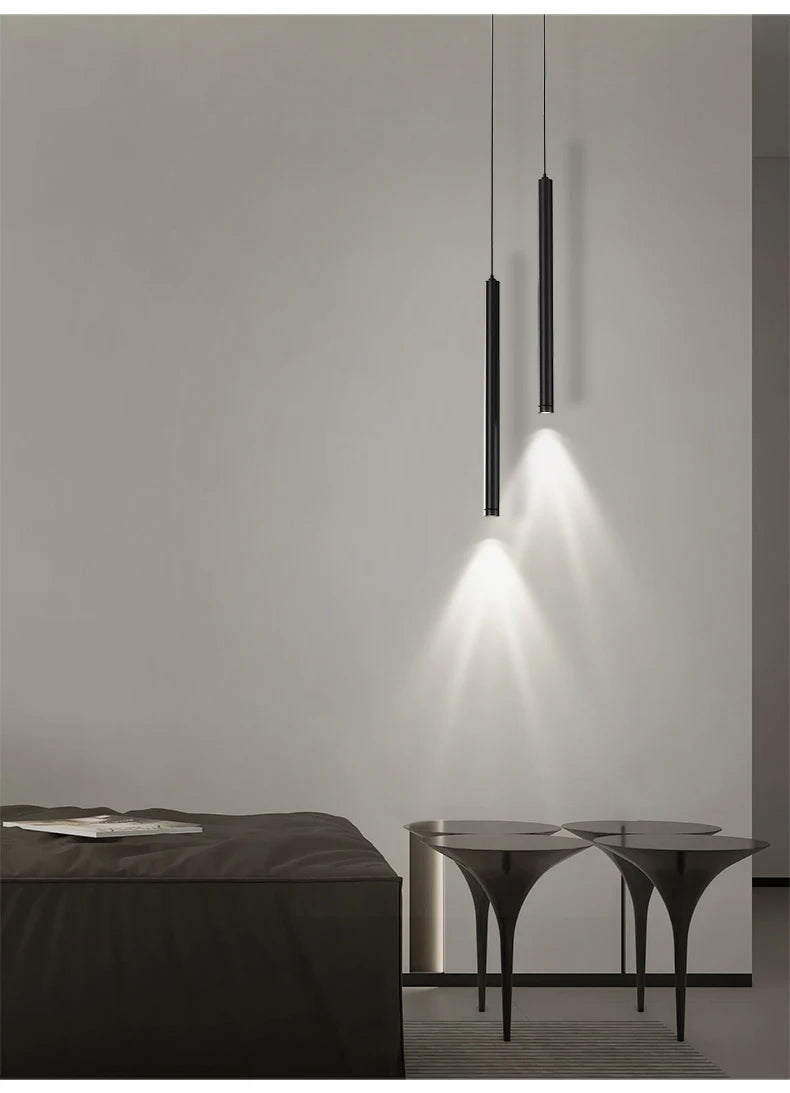 Dimming Simple Black White New LED Modern Pendant Lights Living Study Dining Room Bedroom Bedside Bar Loft Lamps Indoor Lighting
