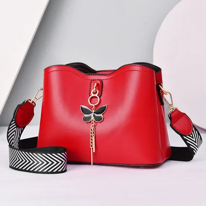 2025 Women White Handbag New Designer Butterfly Tassel PU Leather Messenger Bags Ladies Crossbody Female Tote Shoulder Bag
