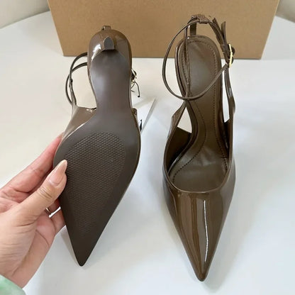 2025 Summer Stiletto Modern Sandals for Women High Heels Sexy Ankle Strap Pointed Toe Luxury Brand Party Wedding Bridal Shoes