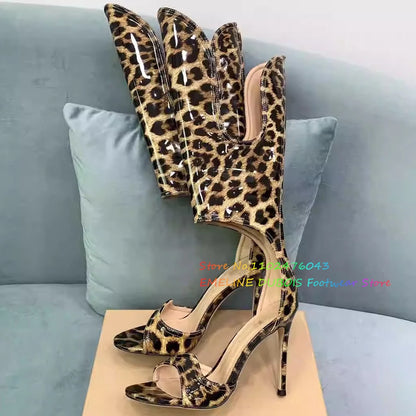Mirror Gold High Heel Sandals Women Sexy Oepn Toe Cut Out Back Zippers Luxury Elegant Roman Shoes Summer New Ladies Shoes