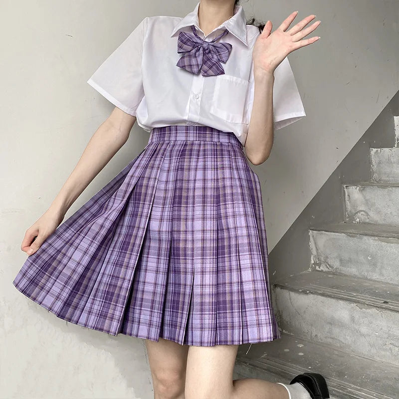 Japanese Bow Tie Skirt Set Student Pleated Skirt Jk Uniform Korean School Sexy Girl Preppy Style Seifuku Japanese School Uniform