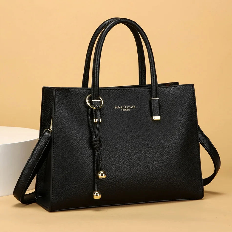 Genuine Brand Top Quality Leather Handbag Women's Tote Messenger Sac Designer Large Capacity 3 Levels Shoulder Crossbody Bags