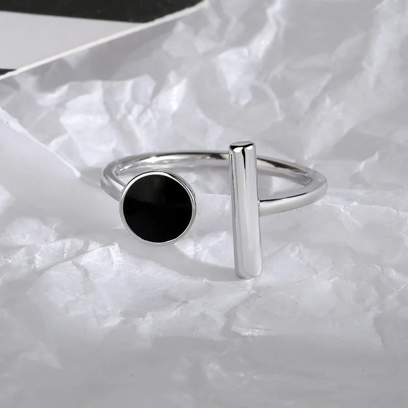 VENTFILLE 925 Sterling Silver Geometric Multilayer Round Bead Ring Female Fashion Punk Temperament Prevent Allergy Charm Jewelry