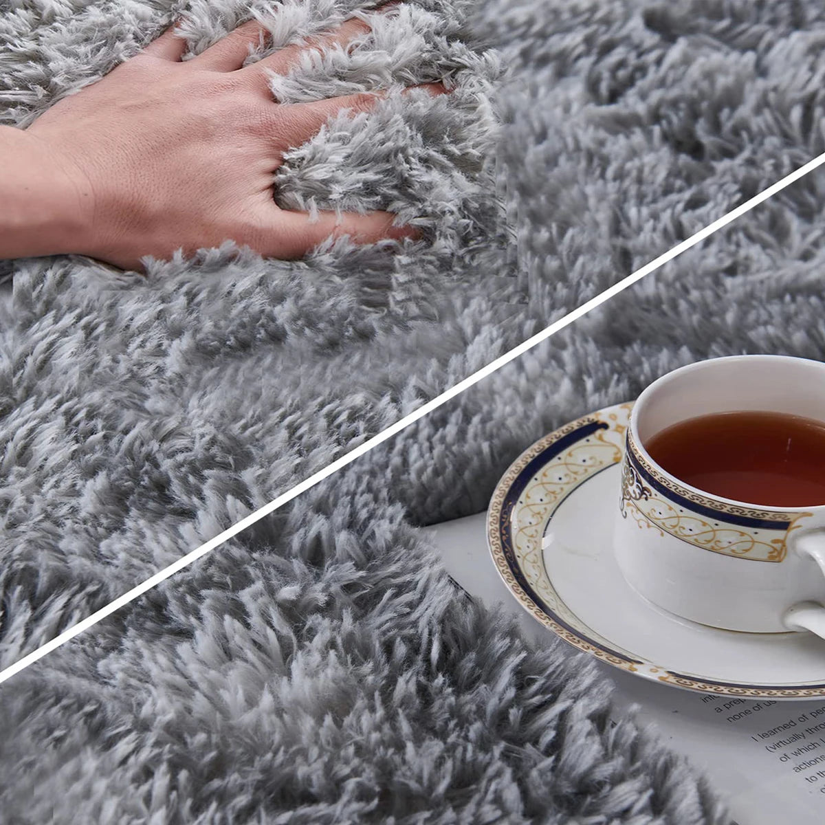 1pc Soft Long-hair Plush Carpet Rug Non-Slip Plush Fluffy Soft Furry Bedside Carpet Drum Carpet Holiday Suitable for Dormitory Home Decoration Pet-Friendly Bedroom Living Room Carpet Home Decoration Room Decoration