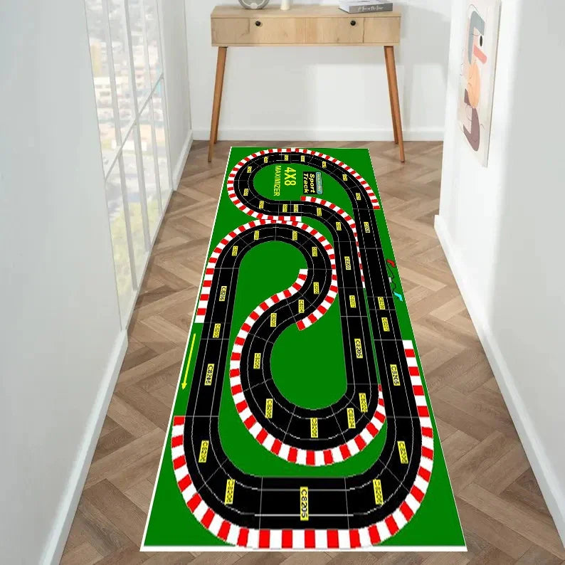 Racing Track Runner Rug Children's Soft Climbing Mat City Road Carpet City Traffic Game Floor Mat Home Decoration