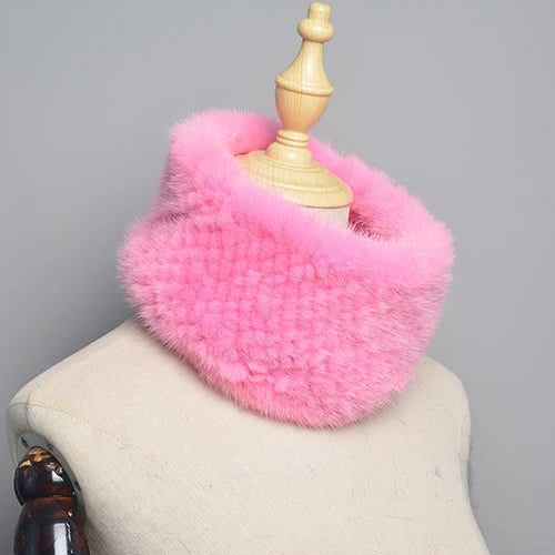 Winter Ring Scarf Women Real Fur Mink Warm Fashion Female Loop Mink Scarves 2026 For Women Knitted Ring Scarfs
