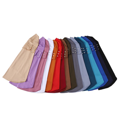 Ready To Wear Full Cover Inner Instant Hijab Premium Quality Jersey Scarf With Tie Back Buttons Muslim Women Turban Caps