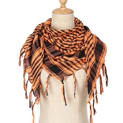 2024 New Plaid Hijab Scarf for Men and Women Arab Desert Headscarf Soft Tactical Hiking Scarves Unisex Turban Military Shawl