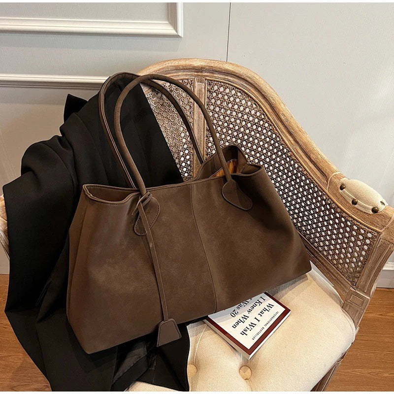 Vintage Casual Tote Bag New Large-capacity Handbag Europe America Popular Hot Selling Underarm Bag High-quality Pu Commuter Bags