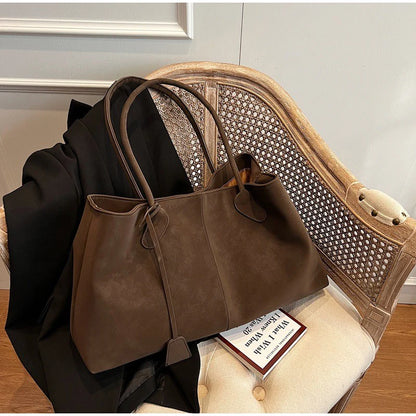 Vintage Casual Tote Bag New Large-capacity Handbag Europe America Popular Hot Selling Underarm Bag High-quality Pu Commuter Bags