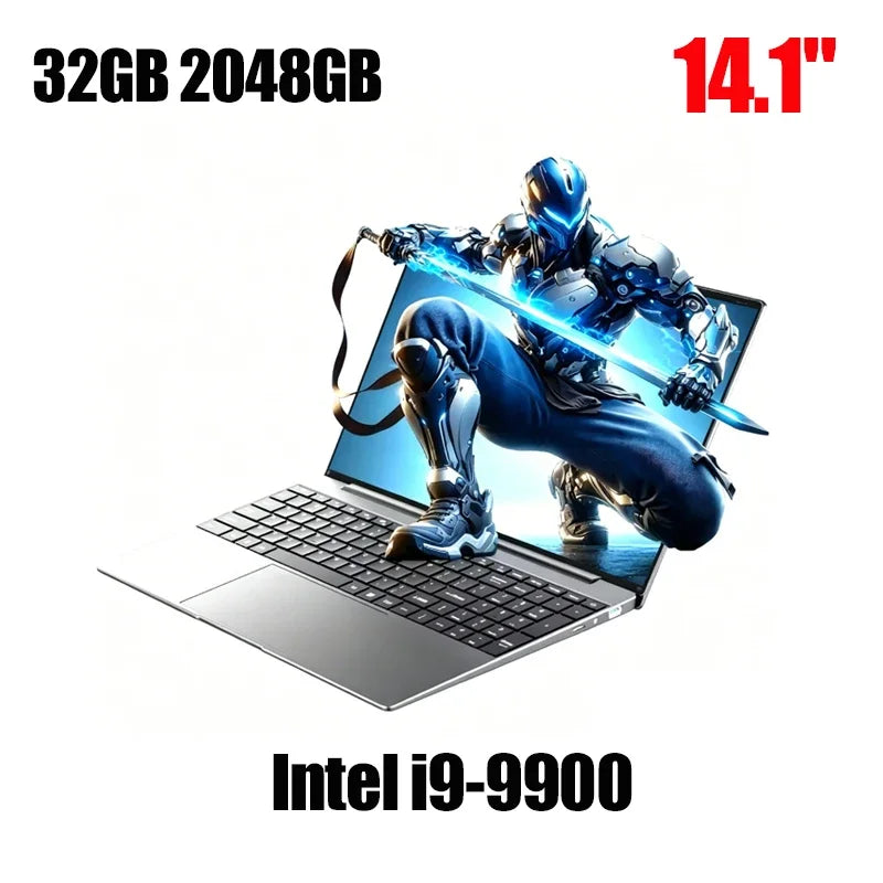 2026 14.1' Ultra Slim Laptop Intel Core I9-9900 16GB RAM 1/2TB SSD Windows 11 Fingerprint Unlock Office Game Backlight Laptop