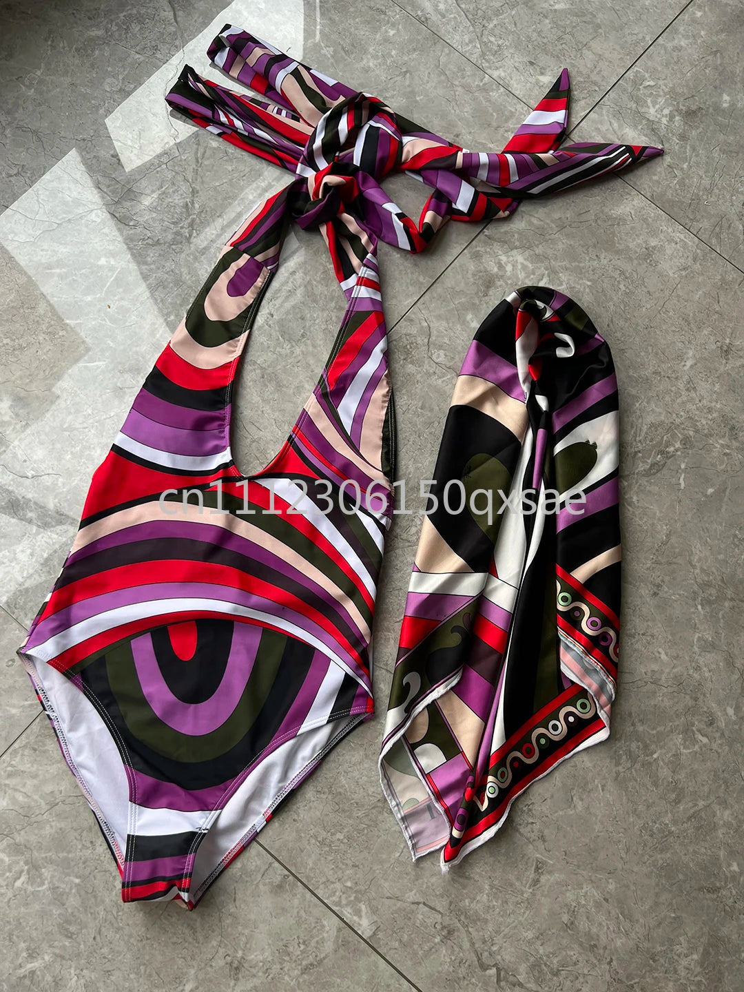 Classic Design Women's Headband Swimsuits with Letter Signature Logo Designer Brand Lady Sexy Scarf Swimsuits Beachwear