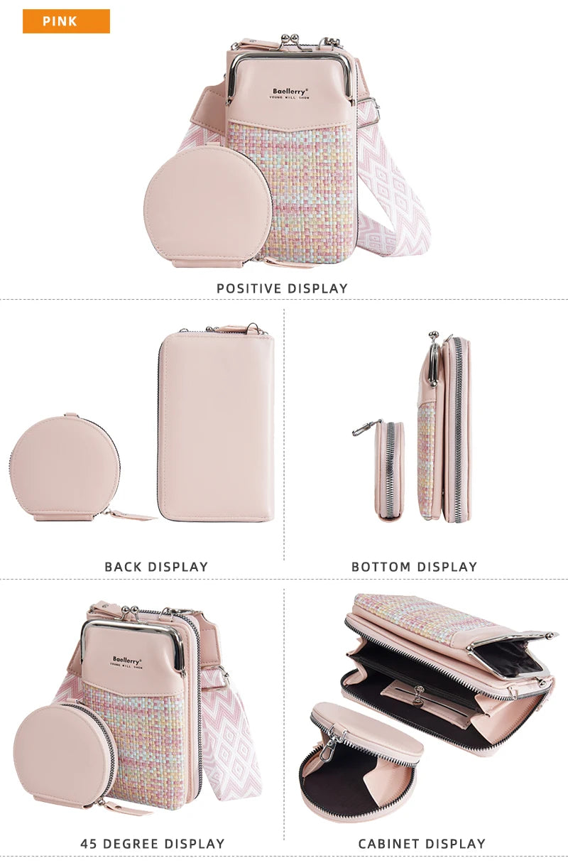 Baellerry New Big Capacity Women Phone Bags Crossbody Shoulder Female Composite Bag Handbag Zipper Coin Pocket Women's Wallet
