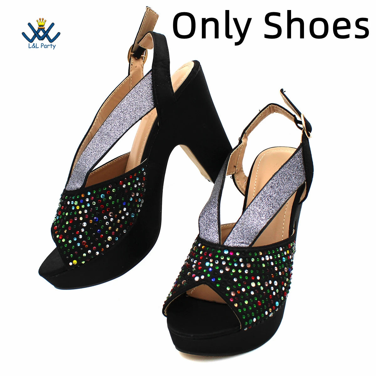 Buckle Strap Sandals Nigerian Women Shoes and Bag Set in Green Color with Wedges Heels For Ladies Party