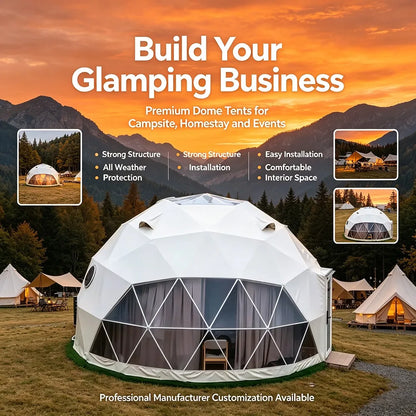 Large Geodesic Dome Tent Luxury Glamping Hotel Resort Tent Safari Accommodation Tent High Quality Factory Direct Supply