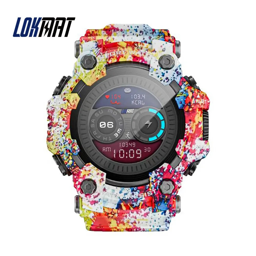 HY Digital LOKMAT Outdoor Smartwatch 1.32 Inch BT Call Smart Watch Men Sports Fitness Tracker Compass Smartwatch for Android IOS