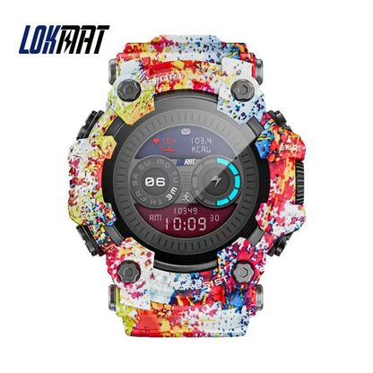 HY Digital LOKMAT Outdoor Smartwatch 1.32 Inch BT Call Smart Watch Men Sports Fitness Tracker Compass Smartwatch for Android IOS