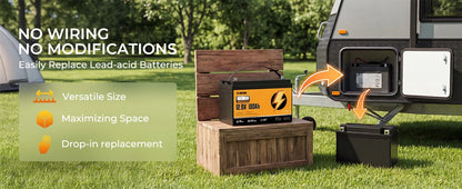 RVPOZWER,12.8V/100Ah Lithium Iron Phosphate Storage Accumulator,Shockproof Long Cycle Rechargeable Portable Battery Integrated BMS,Ideal For Caravan,Sailing Boat,Travel Car,Remote Cabin Off-Grid Power,Household Standby Electr