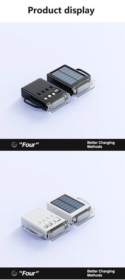 Lenovo 50000mAh Fast Charging solar compact portable LED light mobile power bank built-in cable power bank suitable for iPhone