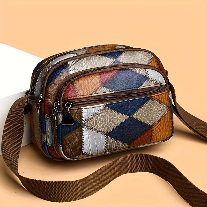Daily Wear Vintage Check Small Shoulder Crossbody Bag Lightweight Design, Portable Handbag for Ladies Casual Street Matching