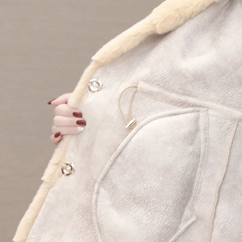 2025 New Women Winter Thick Loose Warm Outwear Plush Hooded Jacket Female Women Mink Velvet Luxury Natural Real Mink Fur Coats