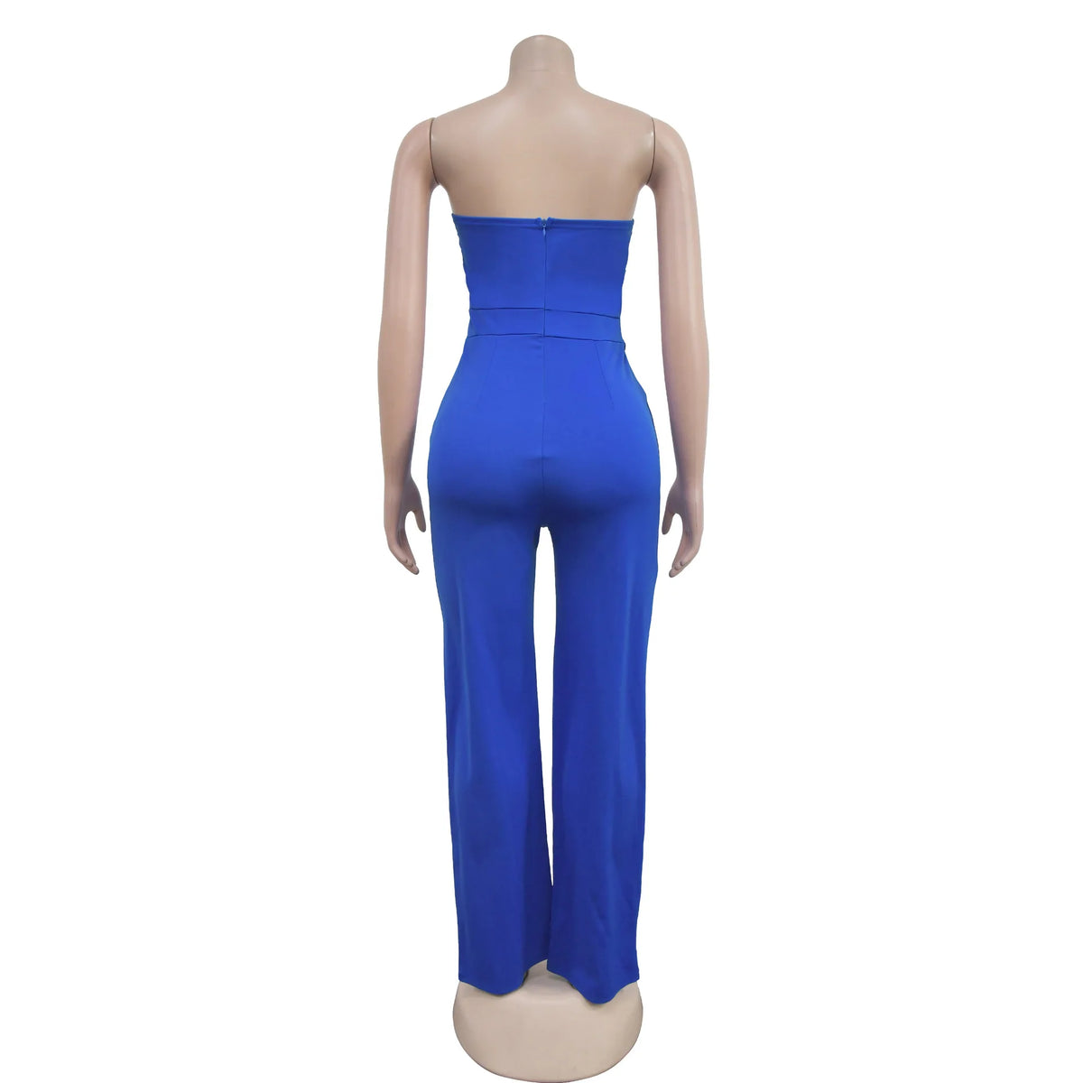 HBLL Women's Elegant Button Strapless Sleeveless Irregular Jumpsuits One Piece Metal Button Decor Overalls Outfit Night Clubwear