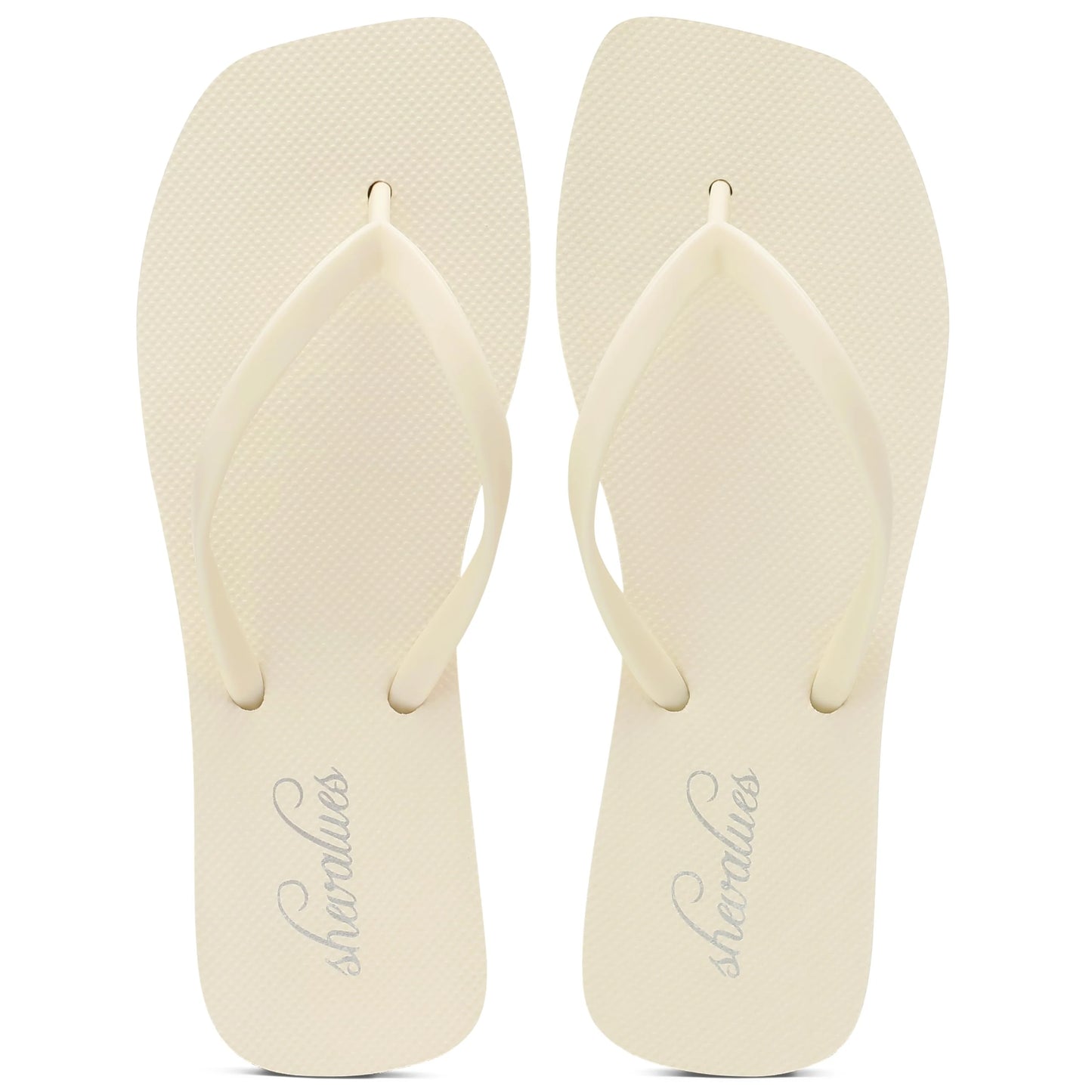 Evshine Women's Square Toe Flip Flops Summer New Comfort Rubber Beach Thong Sandals Lightweight Pool Slides Bath Shower Slippers