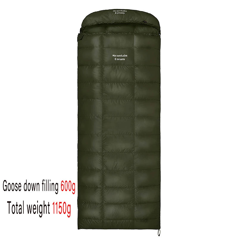 Envelope-style Down Sleeping Bag Ultra-light Goose Down Waterproof Plus Size Winter Warm Travel Hiking Camping Sleeping Bag