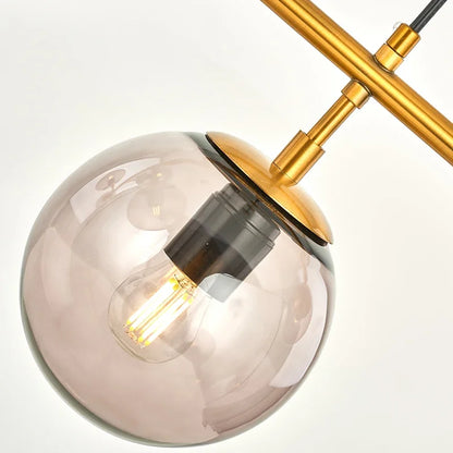 Nordic LED Pendant Lights Modern Hanglamp Glass Ball Light for Living Room Suspension Chandelier Smoke Gold Hanging Lamp Decor