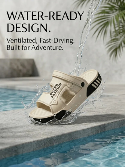 Men's Innovative Design Spring and Summer Eva Comfortable Thick-Soled Fashionable Casual Sandals for Home and Outdoor Activities, Versatile for Daily Use, Dual-Wear Slippers