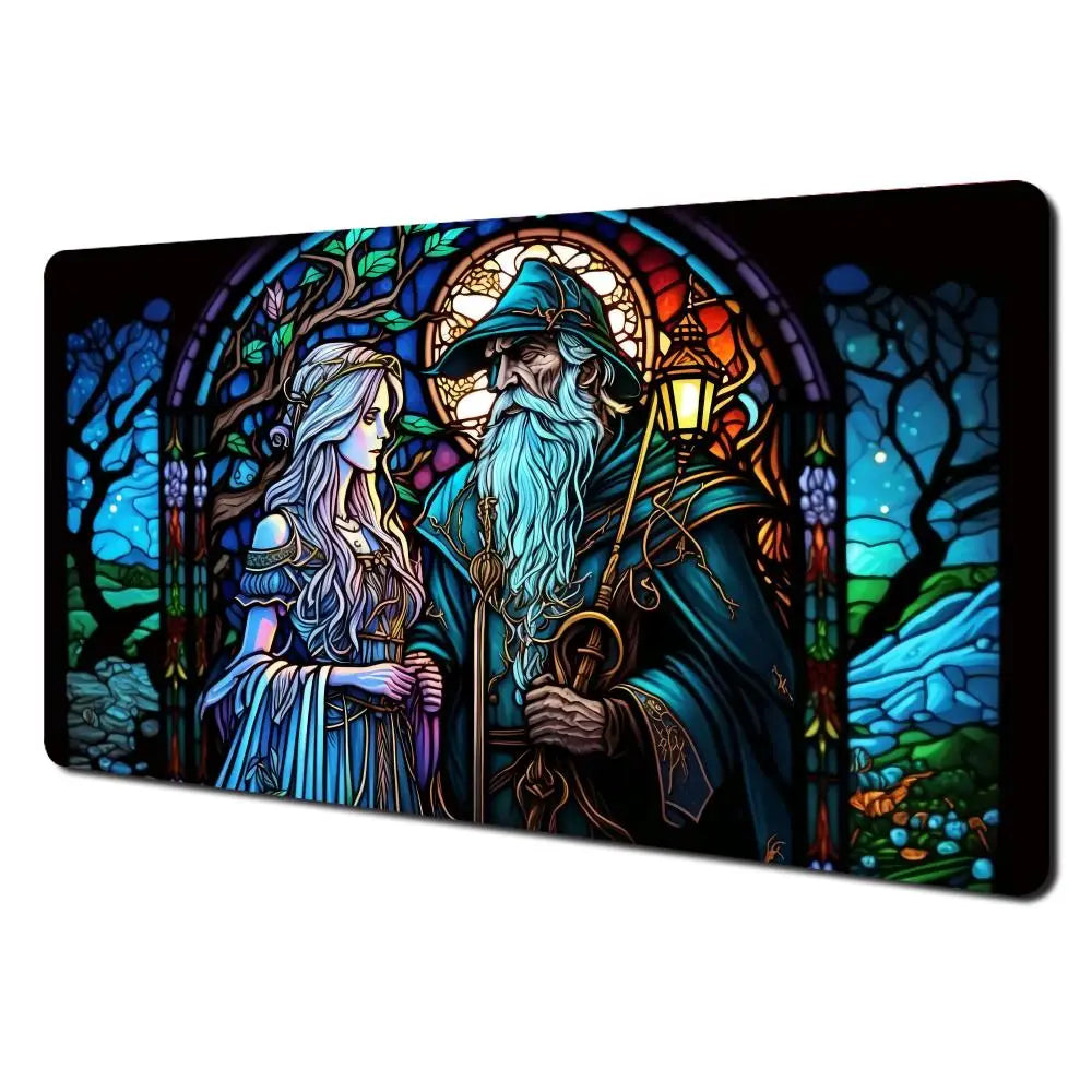 Medieval anime illustration design Mouse Pad Desk Mat with Stitched Edge non-Slip rubber base gamer pc accessories magic playmat