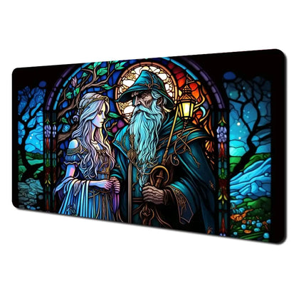 Medieval anime illustration design Mouse Pad Desk Mat with Stitched Edge non-Slip rubber base gamer pc accessories magic playmat