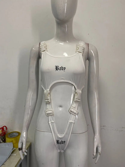 2025 Sexy girl Summer Punk Grunge Aesthetics Europe American spicy Hot girl style new Harajuku sleeveless hollow out Jumpsuits