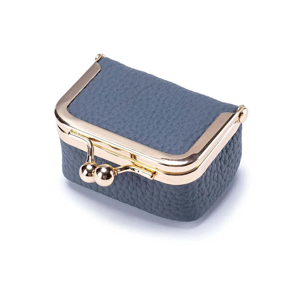 Women Wallets Small Genuine Leather Jewelry Bag Mini Headphone Bag Ring Necklace Earring Accessory Box Storage Bag Coin Purse