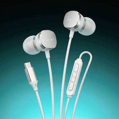 Type C Wired Headphones HiFi Bass Stereo Volume Control Headset In HD Mic Wired Earbuds For Samsung Galaxy S26 S25 S24 Earphones