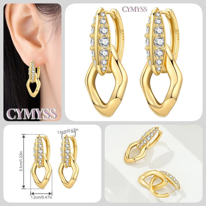 Original 925 Sterling Silver Heart Vintage Luxury Earrings Fashion 18K Gold Hoop Earrings for Women Piercing Jewelry Aretes 2026